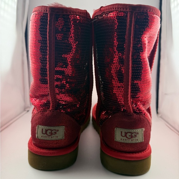 UGG Sparkling Red Sequin Boots - Picture 2 of 6